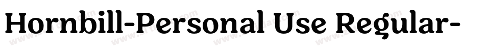 Hornbill-Personal Use Regular字体转换